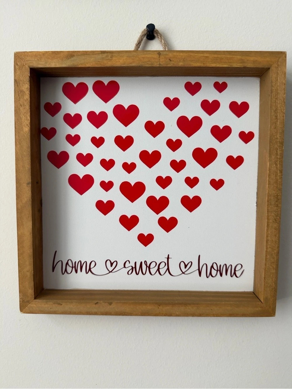Framed Home Sweet Home Wall Art, Brown & Red